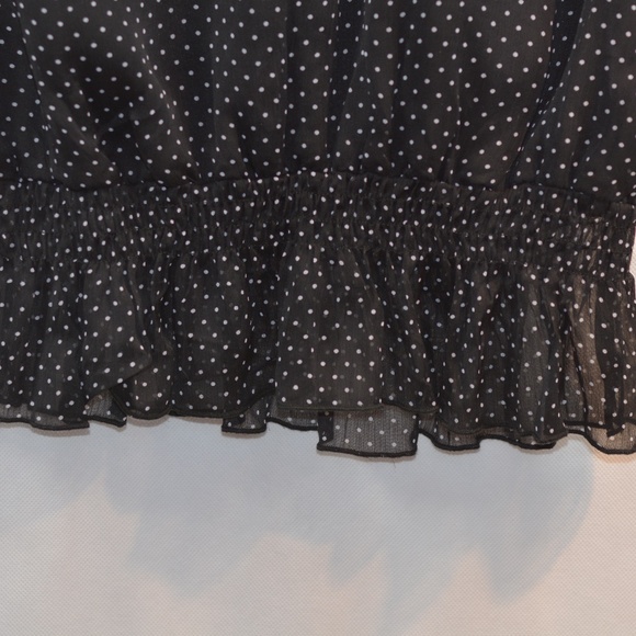Polka Dot frill Chiffon Blouse SZ 14 by Revolution - Picture 3 of 5
